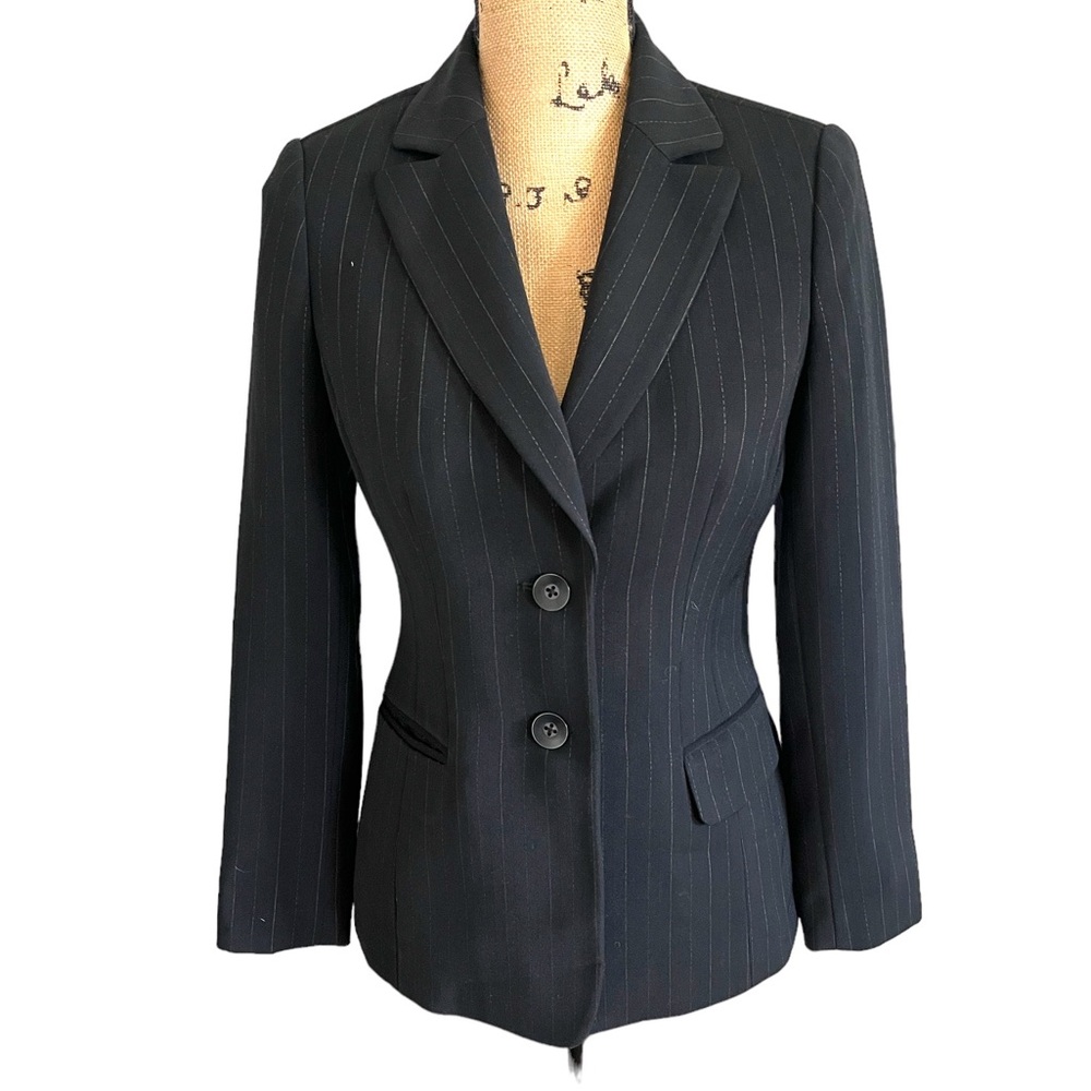 Caslon Women Pin Stripe Black Blazer Size 0